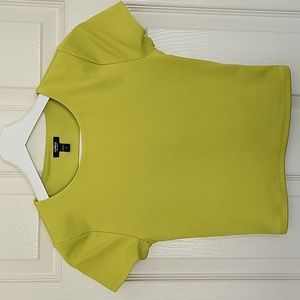 Express XS Yellow Short Sleeve Cropped Tee
